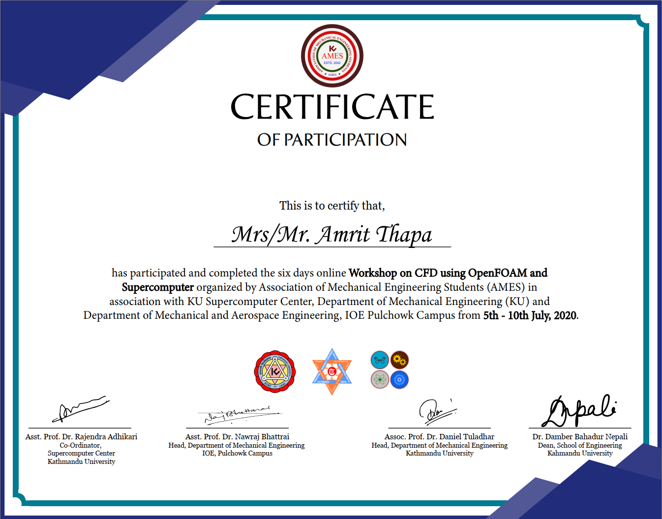 CFD Workshop on OpenFOAM